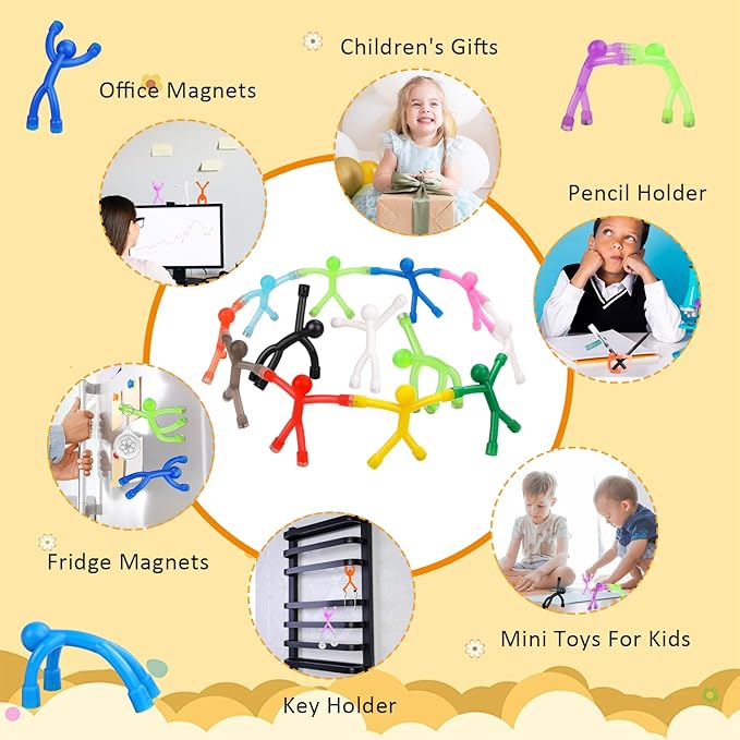 Magnetic Toys,Colourful Travel Toys,Magnetic Men,Magnet People,Fridge Magnets,Magnets for Boys and Girls,Whiteboard,Easter,Refrigerator,Office - 30Pack