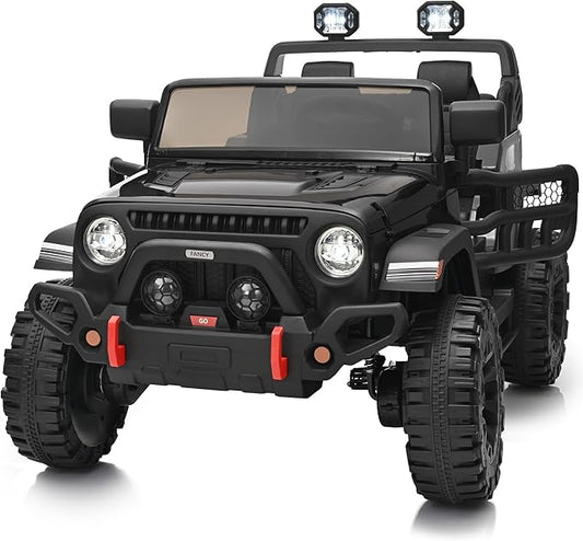 2 Seater Ride on Toy Car for Kids, 24V 4WD Ride-on Truck Kids Electric Car with Remote Control, 4x200W Motors - Black