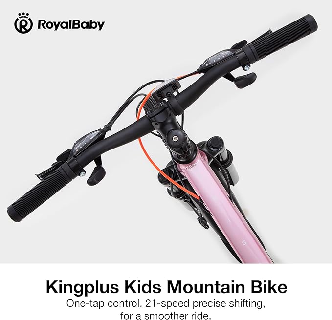 RoyalBaby Kids Mountain Bike for Boys and Girls, Ultra-Light Aluminum 20-24 Inch Wheel Bicycle for 6-14 Years Old Children, 7/21-Speeds Drivetrain