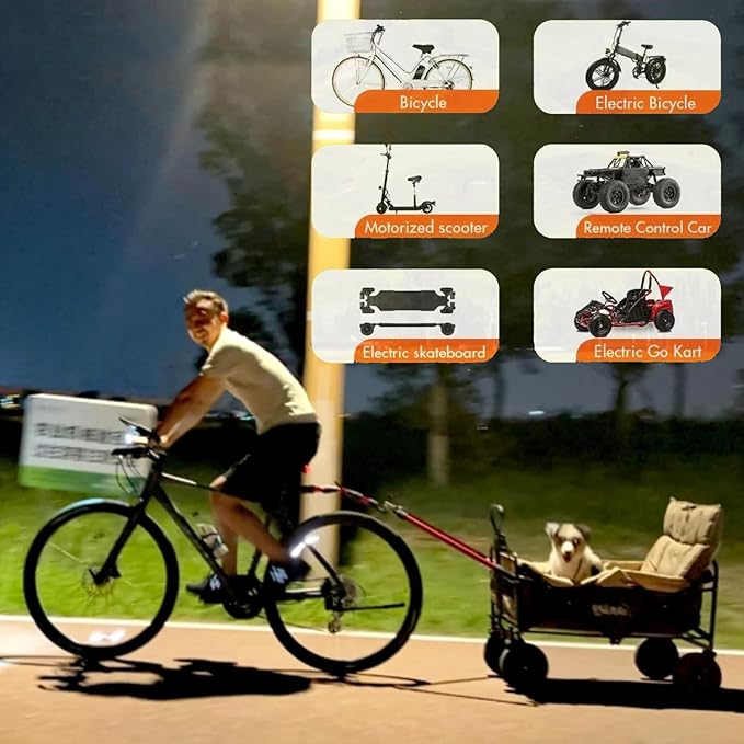 Bike Trailer Hitch for Portable Folding Wagon Bike Trailer Connector for Pet Cart Bicycle Trailer Collapsible Steel Garden Cart for Grocery Sports Garden Shopping Camping