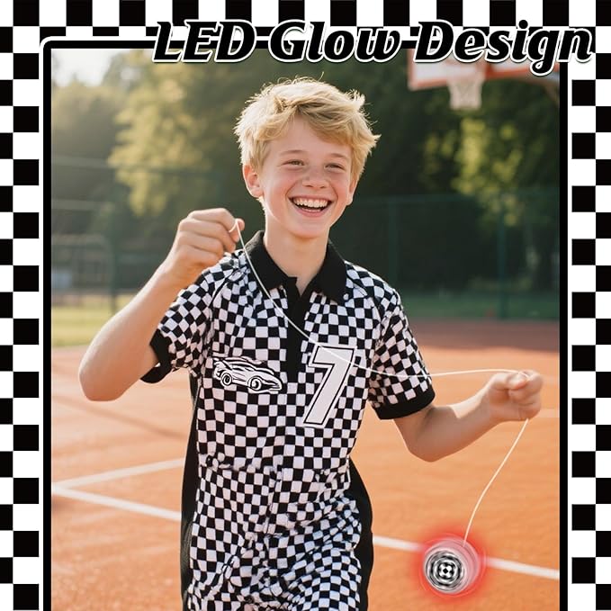 24 Pack Racing Car-Themed LED Light Up Yo Yo Balls Party Favors, Back to School Gifts, LED Lighted Yo Yo Bulk Toys for Boys Girls Birthday Classroom Rewards
