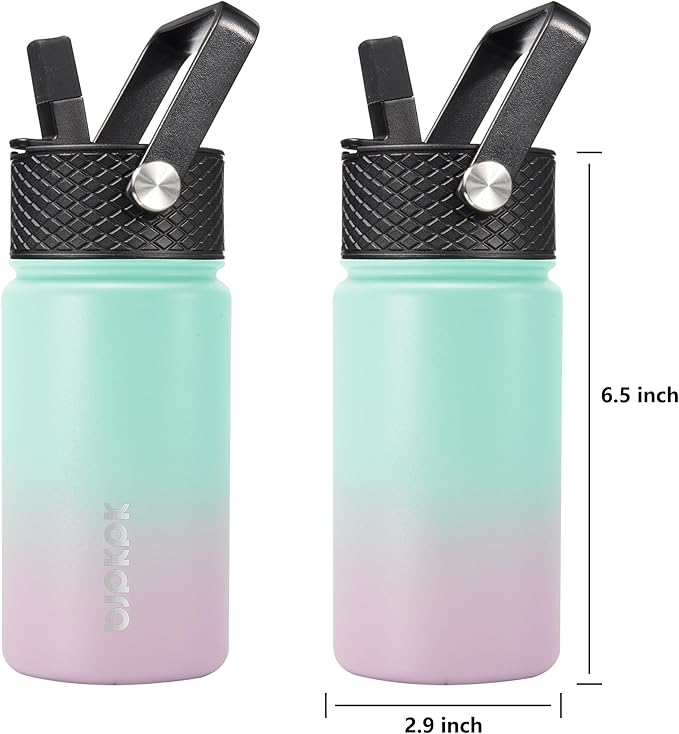 BJPKPK Water Bottle with Straw Lid, 15 oz Insulated Water Bottle, Stainless Steel Metal Water Bottles, Reusable Leak Proof BPA Free Thermo, Flask, Cups, Marshmallow