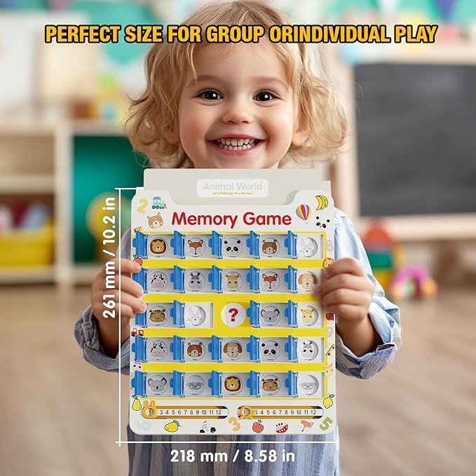 Matching Memory Game for Kids Age 3 4 5 6 7 8 9,Toddler Kids Travel Toys,Board Game,Road Trip Essentials for Toddler Boys Girls,Christmas Birthday Gifts Stocking Stuffers for Kid