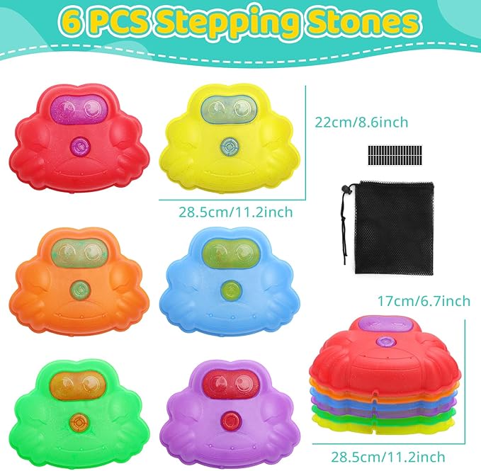 deAO Stepping Stones for Kids Balance Stepping Stones Non-Slip Toddler Outdoor Toys, Coordination Skills Game Toys Obstacle Courses Sensory Toys Indoor, Birthday Gifts For Girls Boys 3+