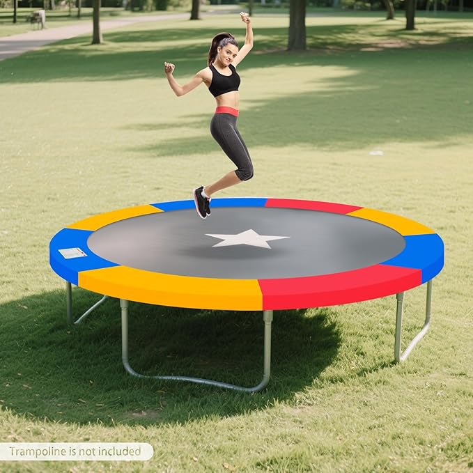Eapmic Trampoline Pad Replacement, Trampoline Safety Pad, Spring Cover for 8ft 10ft 12ft 14ft 15ft 16ft Round Trampoline with Waterproof Foam Padding, Universal Trampoline Accessories