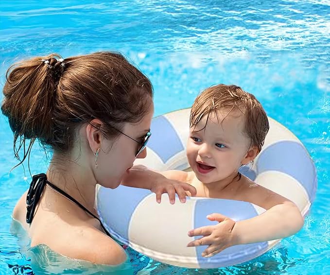 Children Swimming Ring, Inflatable Pool Floats Swim Tube Raft Toy with Fruits Mermaid Decorations Summer Water Fun Lounge Beach Lake Party Supplies for Kids