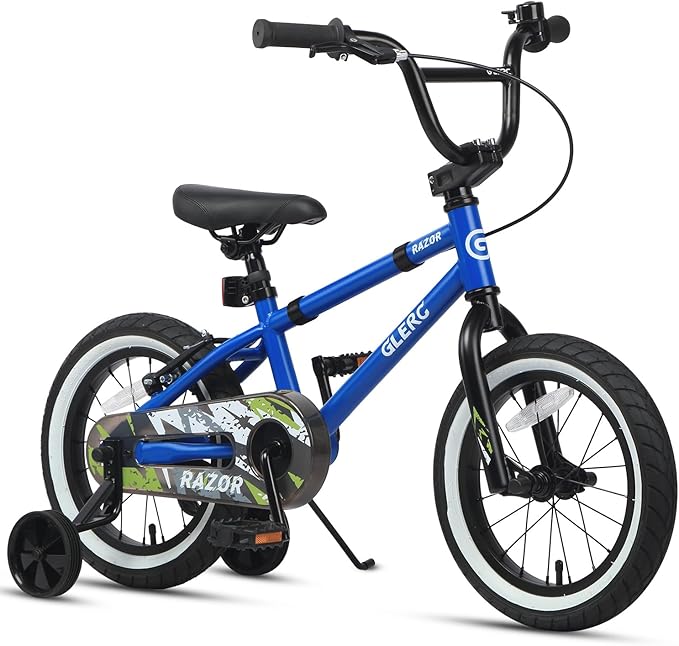 Glerc Kids Bike for Ages 1-8 Years Old, 12-16 Inch BMX Style Kids Bicycle with Training Wheels, Boys Bike for Children and Toddler, Multiple Colors