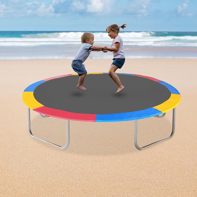 Eapmic Trampoline Pad Replacement, Trampoline Safety Pad, Spring Cover for 8ft 10ft 12ft 14ft 15ft 16ft Round Trampoline with Waterproof Foam Padding, Universal Trampoline Accessories