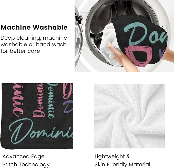 Dr.TOUGH Personalized Name Blanket Personalized Blanket for Adult Kids Flannel Customized Personalized Blankets and Throws