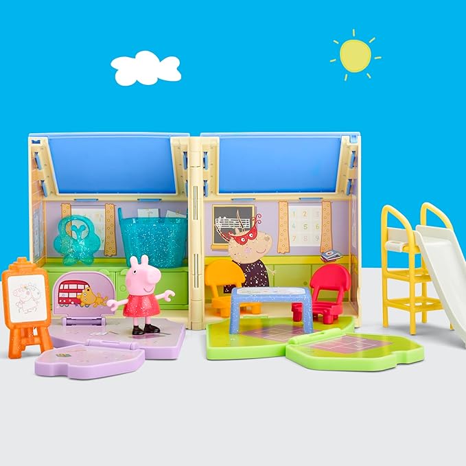 Peppa Pig Peppa's Pop-Open Playgroup Playset with Figure, Preschool Toys for Girls and Boys, Kids, Ages 3+