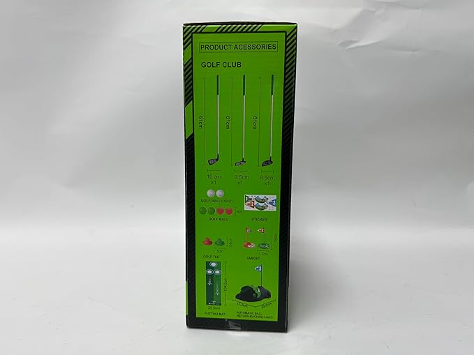 Upgraded Kids Toy Golf Set with Dinosaur Automatic Golf Returner, Led Light Up Night Golf Balls, 3 Clubs, Putting Mat, 3-8 Toddler Mini Golf Games, Indoor Outdoor Sports Toys for Boys Girls 3+