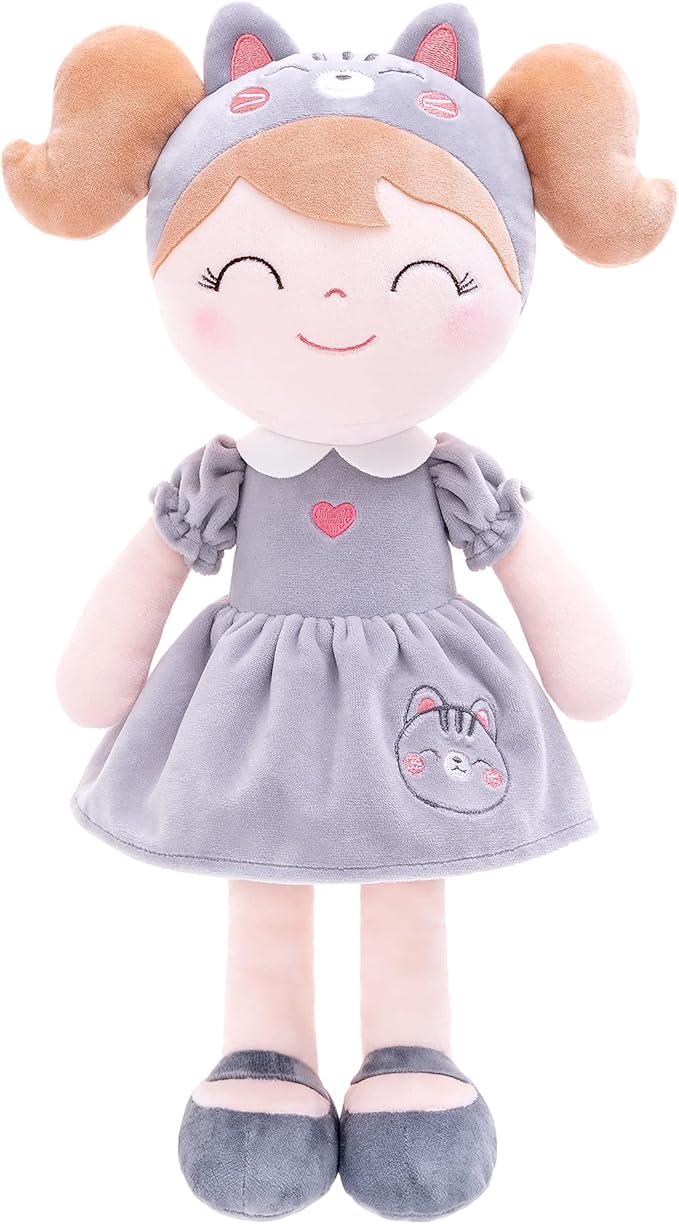 Gloveleya Baby Doll Girl Gifts Soft Plush Kitty Cat Dolls Girls Toy 12" with Gift Box
