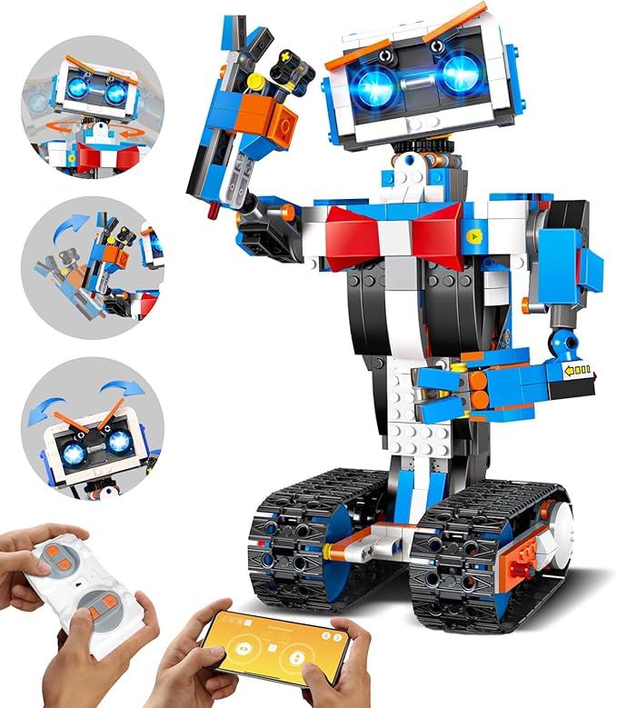 aukfa STEM Robot Toys Building Kits, Building Toys for Boys Age 8-12, App & Remote Control Blocks Engineering Science Learning Educational Coding DIY Stem Projects Robot Gifts for Boys & Girls