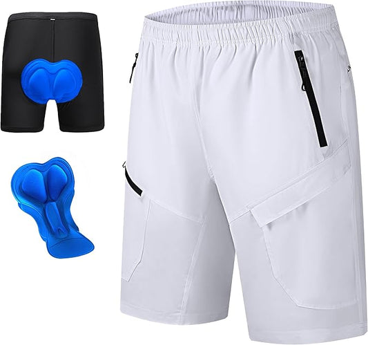 Men's Mountain Bike Shorts 3D Padded Baggy Bicycle Riding Cycling Shorts Quick Dry Lightweight Biking Shorts