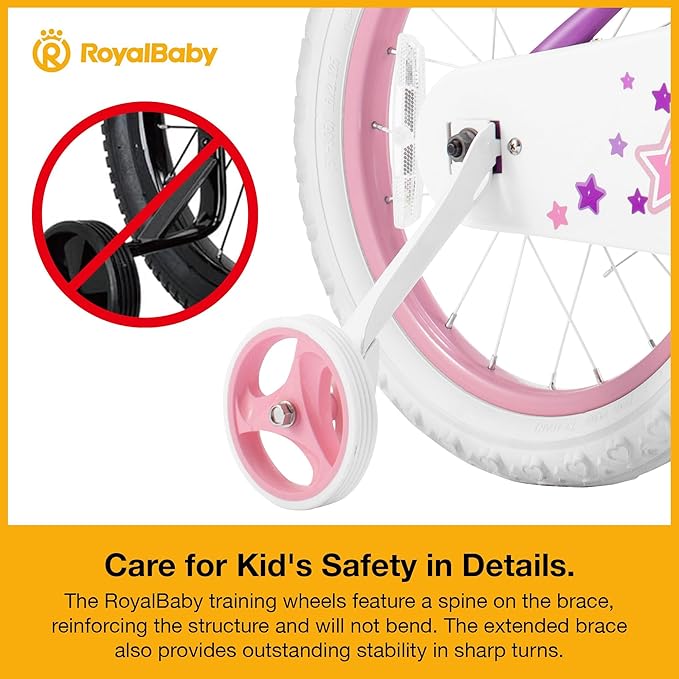 RoyalBaby Girls Bike Classic & EZ Kids Bike, Balance and Pedal Bicycle, 12 14 16 18 20 Inch Toddlers to Big Kids 3-10 Years