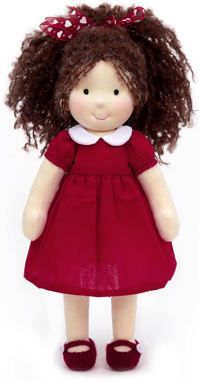 BlissfulPixie Waldorf Doll Handmade Rag Doll - Personalized Collectors Plush Doll for Kids Birthday Present with Beautiful Present Box-Eleanor 12"