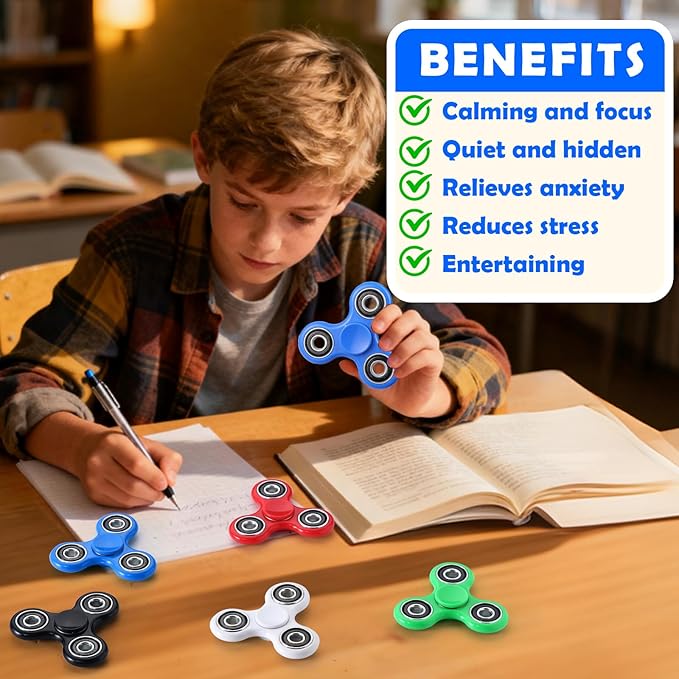 SCIONE Fidget Spinners 5 Pack - Fidget Toys Sensory Stress Relief Toys for Adults & Kids, Anxiety Reducing Fidget Spinners, Goodie Bag Stuffers for Students, Stress Relief Toys for Calming Down