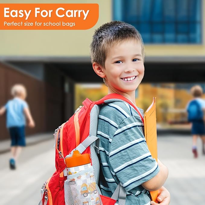 Construction Kids Water Bottle With Straw Lid 12oz Insulated Stainless Steel, Truck Travel Tumbler, Gifts For Boys, Birthday, Christmas, Back To School