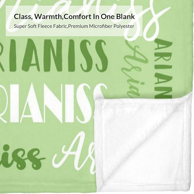 Name Blanket Personalized Blanket for Adult Kids Flannel Customize Throw Blanket Custom (Color 03, 60 x 80 Inches)