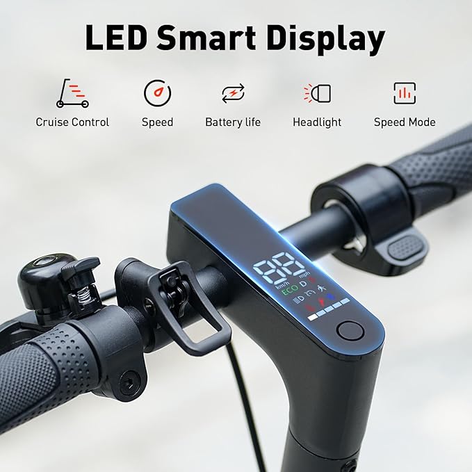 Electric Scooter, 350W Powerful Motor, 21 Miles Long Range, 18 MPH Max Speed, 8.5" Pneumatic Tires, Drum Brake & UL Certified, Headlight, Foldable Lightweight Commuting E Scooter for Adults 14+