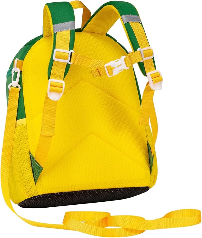 kids schoolbag with diving fabric and breathable pads - lightweight reflective backpack for boys and girls (green, Large)