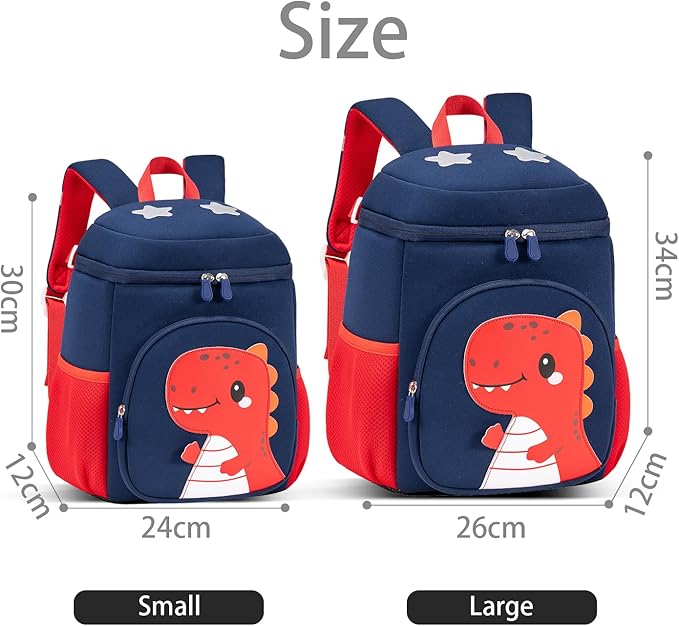 kids schoolbag with diving fabric and breathable pads - lightweight reflective backpack for boys and girls (red, Large)