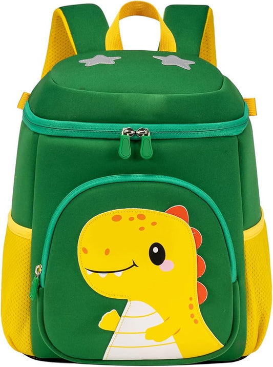 kids schoolbag with diving fabric and breathable pads - lightweight reflective backpack for boys and girls (green, Small)