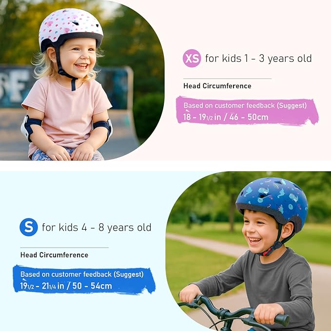 MOUNTALK Toddler Bike Helmets 2-4 Years,Bike Helmet for Kids 3-5/5-8, 2 Sizes Helmet for Baby/Infant/Children 1/2/3/4/5/6/7/8 Years Old
