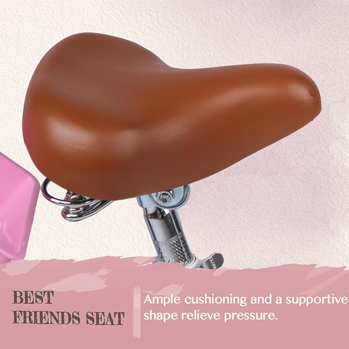 Glerc Sasha Girls Bike, 12-20 Inch Kids Bike for Children Ages 2-13 Years, Kids Bicycle with Doll-Seat & Basket & Training Wheels, Multiple Colors