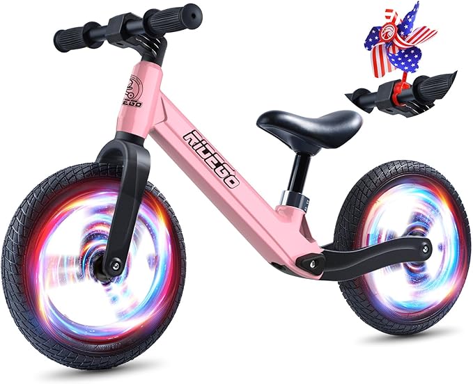 Ridego 12 Inch Balance Bike for Kids 2-4 Year Old,Lightweight Kids Bike with Adjustable Seat, Push Bicycle with Air Rubber Tires，Ride-on Toys Birthday Gift