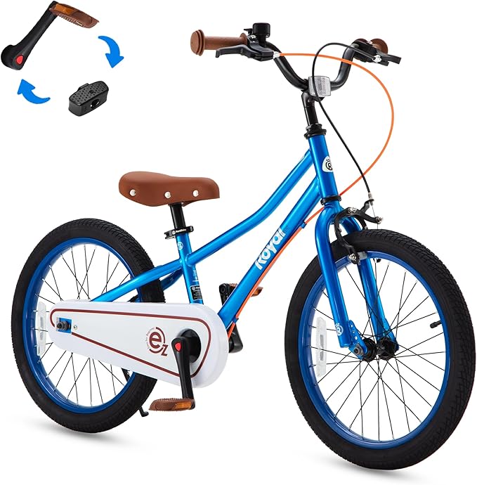 RoyalBaby Kids Bike, Terra EZ Balance to Pedal Convertable Bicycle, 14 16 18 Inch Easy Learn Balancing to Biking Boys Girls Ages 3-9 Years Beginners