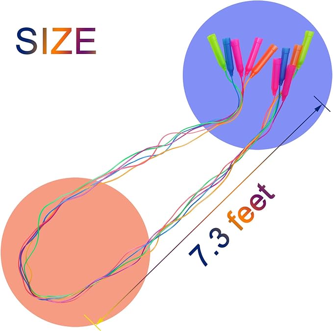 Aneco 12 Pack Kids Jump Rope Set Colorful Outdoor Jump Ropes 7.3 Feet Jumping Ropes for Kids Great Birthday Party Sports Activities Favors Gift