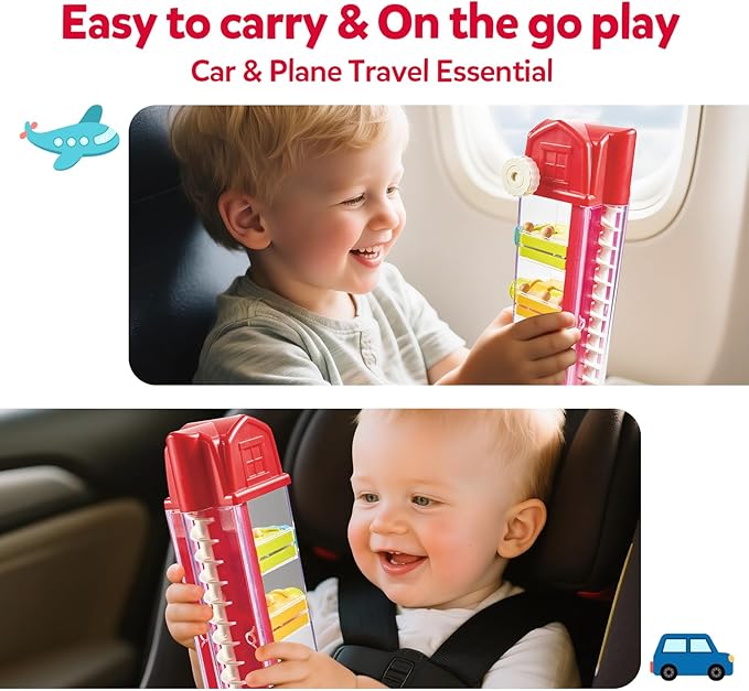 Montessori Toys for 2 Year Old - Farm Egg Drop Toy with 5 Fine Motor Activities, Interactive Travel Toddler Educational Busy Toys for Toddlers 2-4, 2 3 Year Old Boys Girls Christmas Birthday Gifts