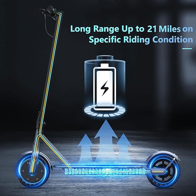 VOLPAM Electric Scooter, 350W/500W Powerful Motor, 8.5"/10" Solid Tires, 19/22Mph, 28/21/12 Miles Range,Dual Braking