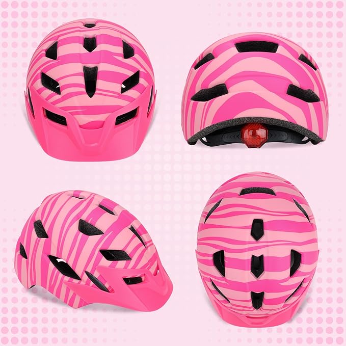 Adjustable Toddler Helmet, Kids Bike Helmets for Boys Girls 3-5/4-6/5-8 Years, Protective Gear Set for Bicycling/Skateboarding/Rollerblading/Scootering