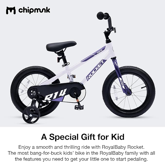 Chipmunk Kids Bike Toddlers 12 14 16 18 Inch Wheel Bicycle Beginners Boys Girls Ages 3-11 Years, Multiple Color Options