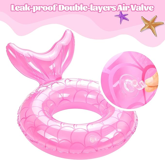 MoKo Inflatable Swimming Ring, Cute Pool Float Tube Decorations Swim Tubes Outdoor Pool Beach Water Floats Party Supplies Floaties