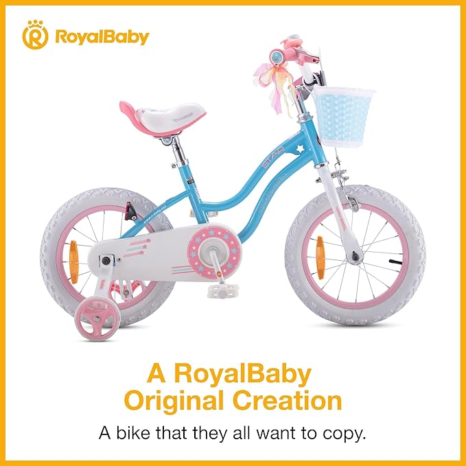 RoyalBaby Girls Bike Classic & EZ Kids Bike, Balance and Pedal Bicycle, 12 14 16 18 20 Inch Toddlers to Big Kids 3-10 Years