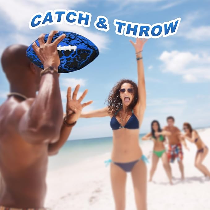 Jasonwell Pool Beach Water Football - 2 Pack Waterproof Football Strong Grip Fun Pool Toys Games for Swimming Pools Beach Lake Park Backyard Outdoor Play for Kids Children Teens Adults Family