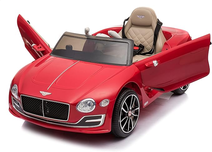 Licensed Bentley EXP12 Kids Ride on Toy Car, 12V Battery Powered Children Electric 4 Wheels w/ Parent Remote Control, Foot Pedal, 2 Speeds, Music, Aux, LED Headlights (RED)