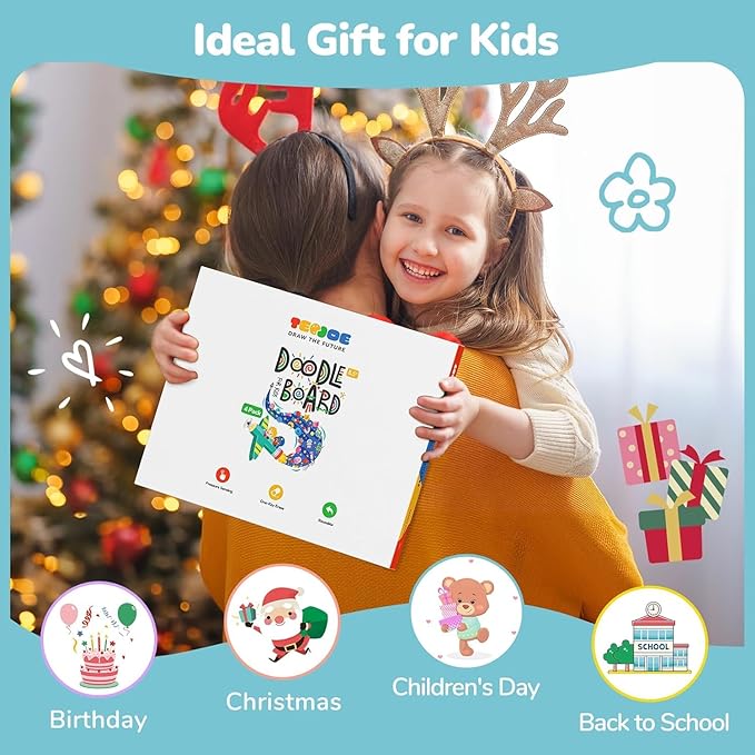 TECJOE LCD Writing Tablet, 8.5 Inch Colorful Doodle Board Drawing Tablet for Kids, Kids Travel Games Activity Learning Toys Birthday Gifts for 3 4 5 6 Year Old Boys Girls Toddlers Preschooler