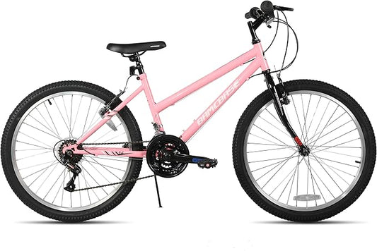 HILAND Bamcbase Womens Mountain Bike, 24 26 Inch 18 Speeds Hybrid Commuter Bicycle for Adults, Sport Hardtail Trail MTB