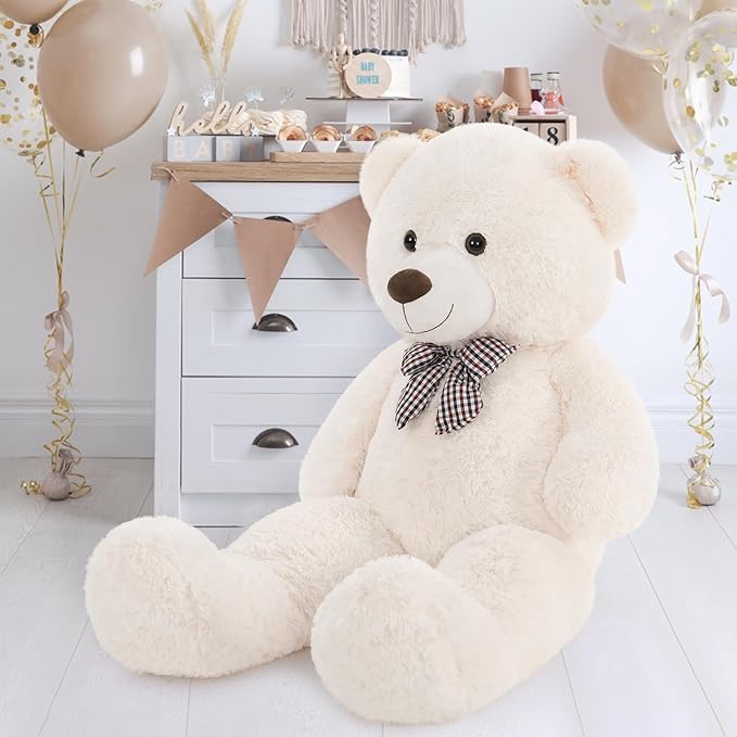 MaoGoLan Giant Teddy Bear Plush Toy - Ultra Soft & Cute Large Stuffed Animal 39 inches, Perfect for Baby Showers, Birthdays, Valentine’s Day Gifts (Kids, Couples, Family),Beige