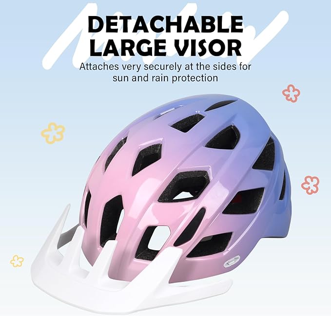 Kids Bike Helmet, 2 Size Adjustable for Youth Toddler Boys & Girls 3-5-8-10-12-14 Years, Child Helmets with Visor for Skating Cycling Scooter
