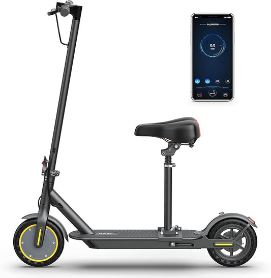 NAVIC Electric Scooter with Dual Suspension/Braking, 350W/500W Motor, 19/22 Mph, Max 22/27/49Mi Range, Foldable E Scooter for Adults with App