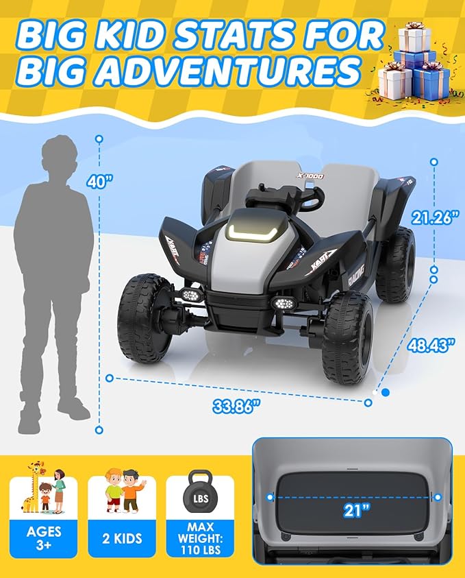 24V Ride On Toys for Big Kids, 24V 2 Seats, 4WD Ride on Car w/Remote Control, OP70 Electric Car with Multimedia Including Music, Story, Wireless Connection, Ideal Gift for Xmas & Birthday