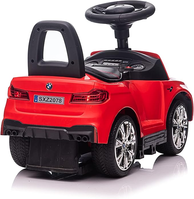 Best Ride On Cars BMW 4 in 1 Battery Powered Push Car, Red, Large