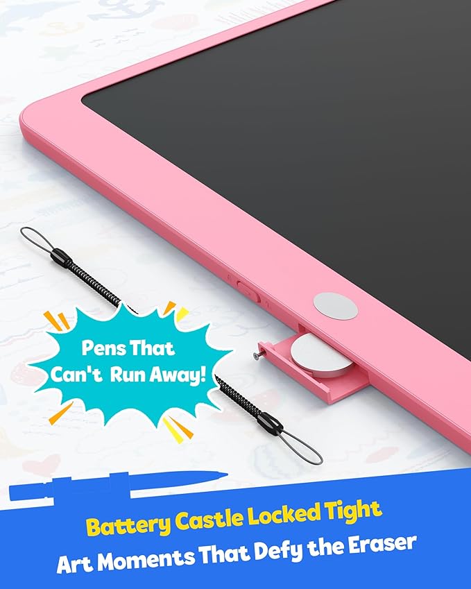 TEKFUN LCD Writing Tablet for Adults, Large Doodle Board, 16 Inch Colorful Drawing Tablet Writing Pad, Toddler Toys for 3 4 5 6 7 8 9 Year Old Girls Boys Teen, Birthday Gifts for Kids (Pink)