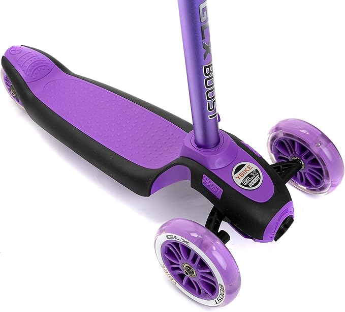 YBIKE GLX Boost Scooter with Adjustable Steering and Handlebar Height for Kids