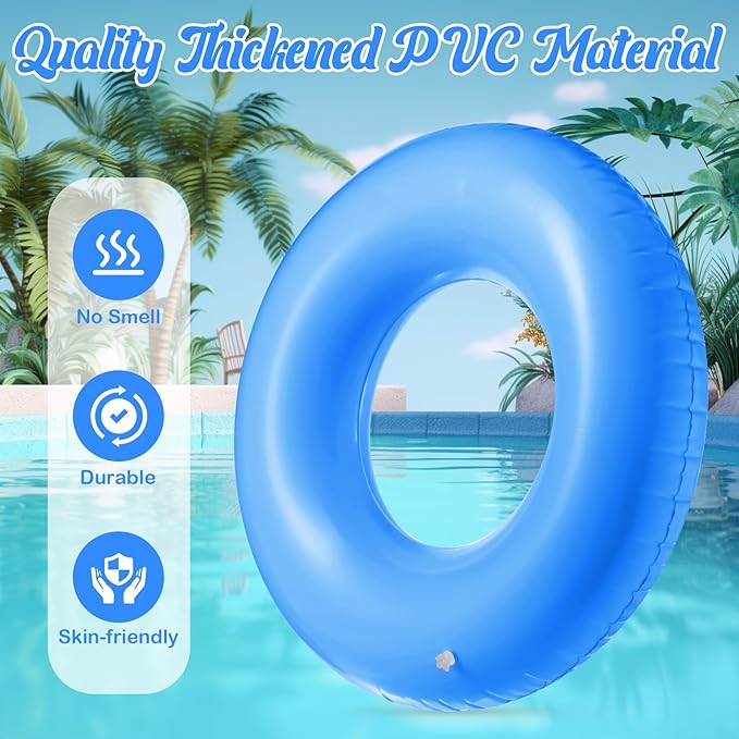 8 Pcs Large Inflatable Pool Float 36 Inches Swimming Ring Pool Floats Adult Inflatable Tube for Summer Vacation Beach River Bachelorette Wedding Party Supplies